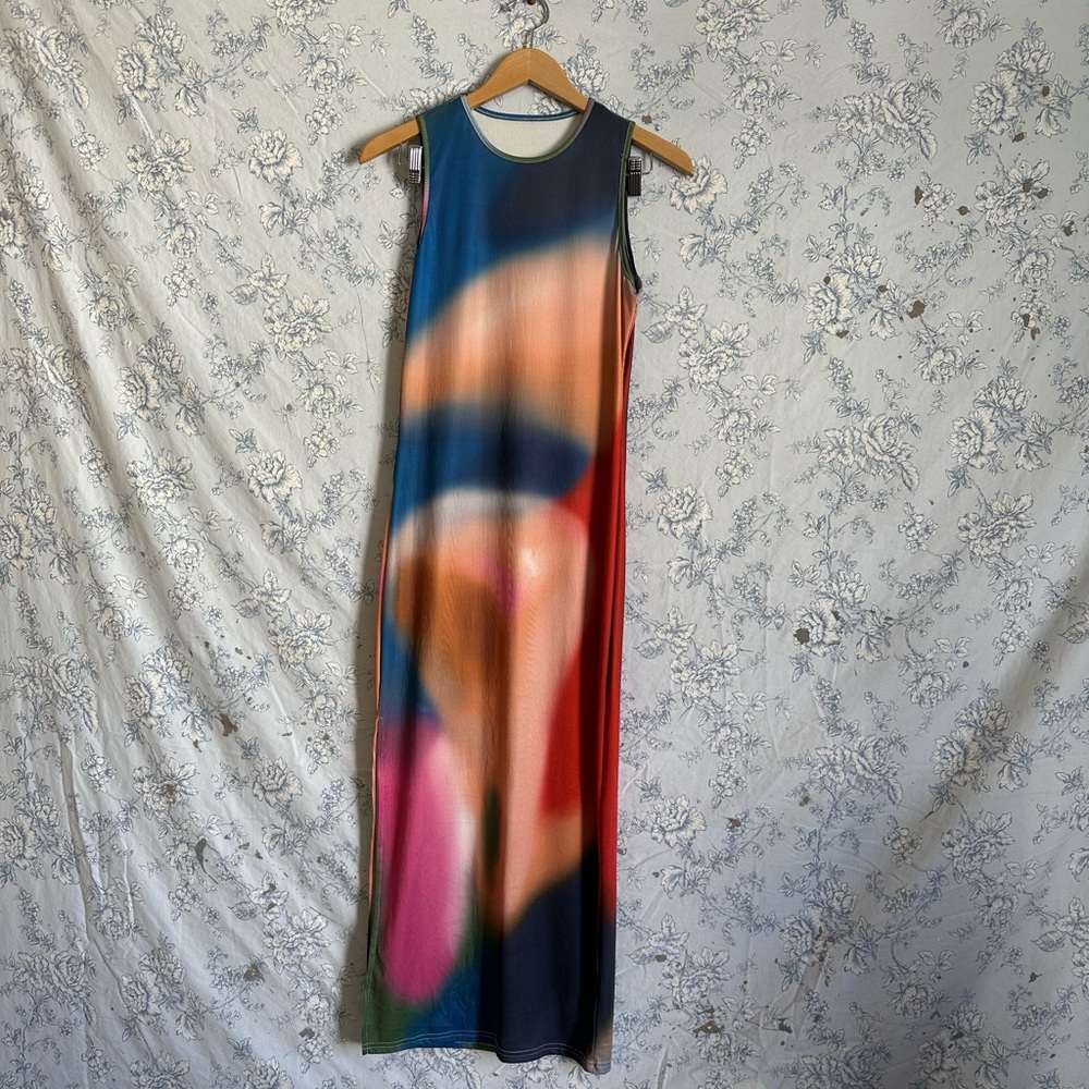Multicolor Sleeveless Maxi Dress